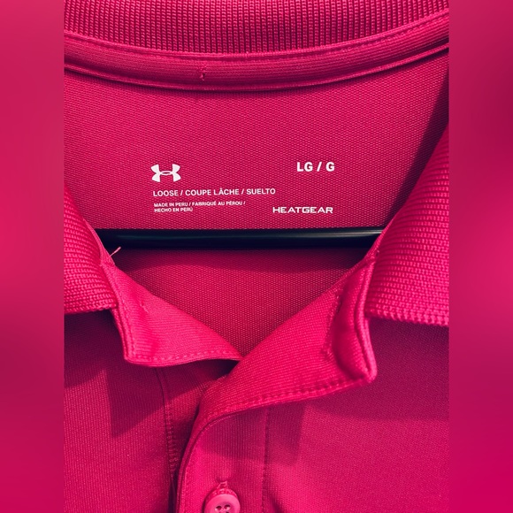 Under Armour Men's Bright Pink Polo Shirt - Picture 4 of 4